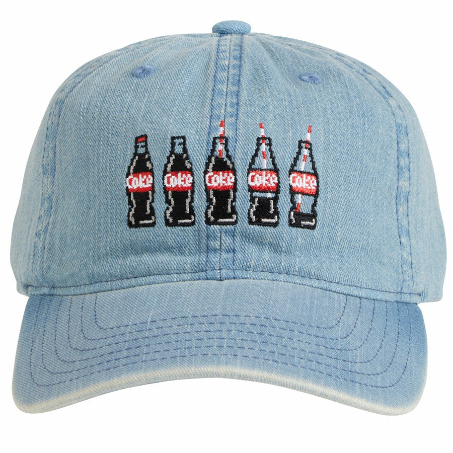 Coca-Cola Pixel Bottles Denim Baseball Cap | Coca-Cola Store