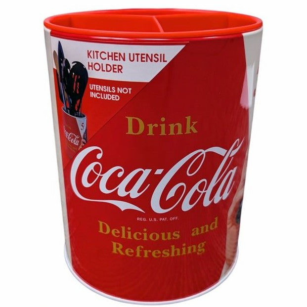 Coca-Cola Galvanized Round Tin Cooking Utensil Holder | Coca-Cola Store