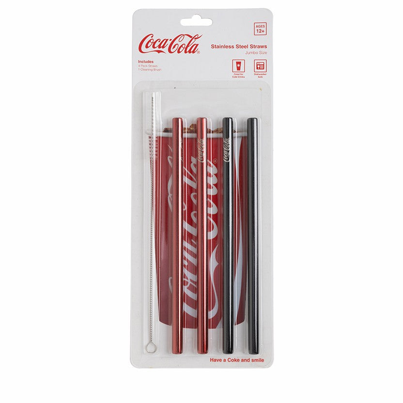 Coca-Cola Stainless Steel Straws 4PC | Coca-Cola Store