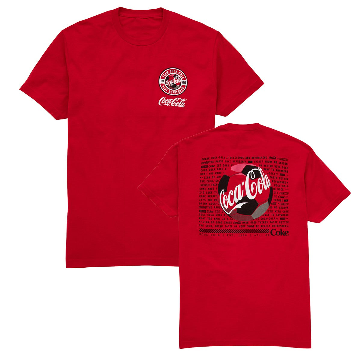 Coca-Cola Unisex Soccer Red T-Shirt | Coca-Cola Store