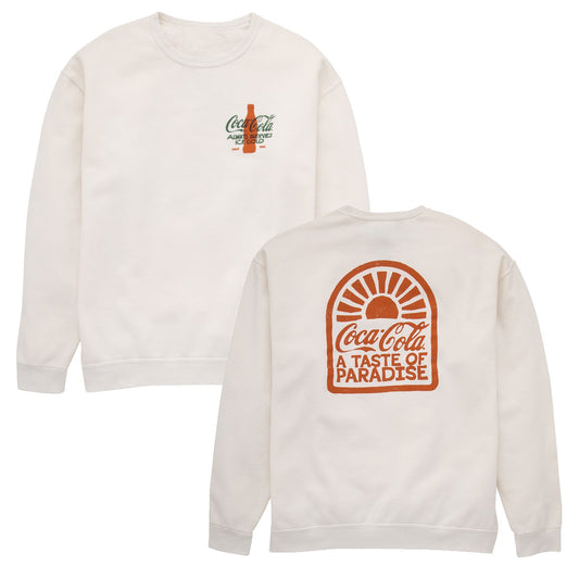 Coca-Cola Taste Of Paradise Unisex White Crewneck | Coca-Cola Store