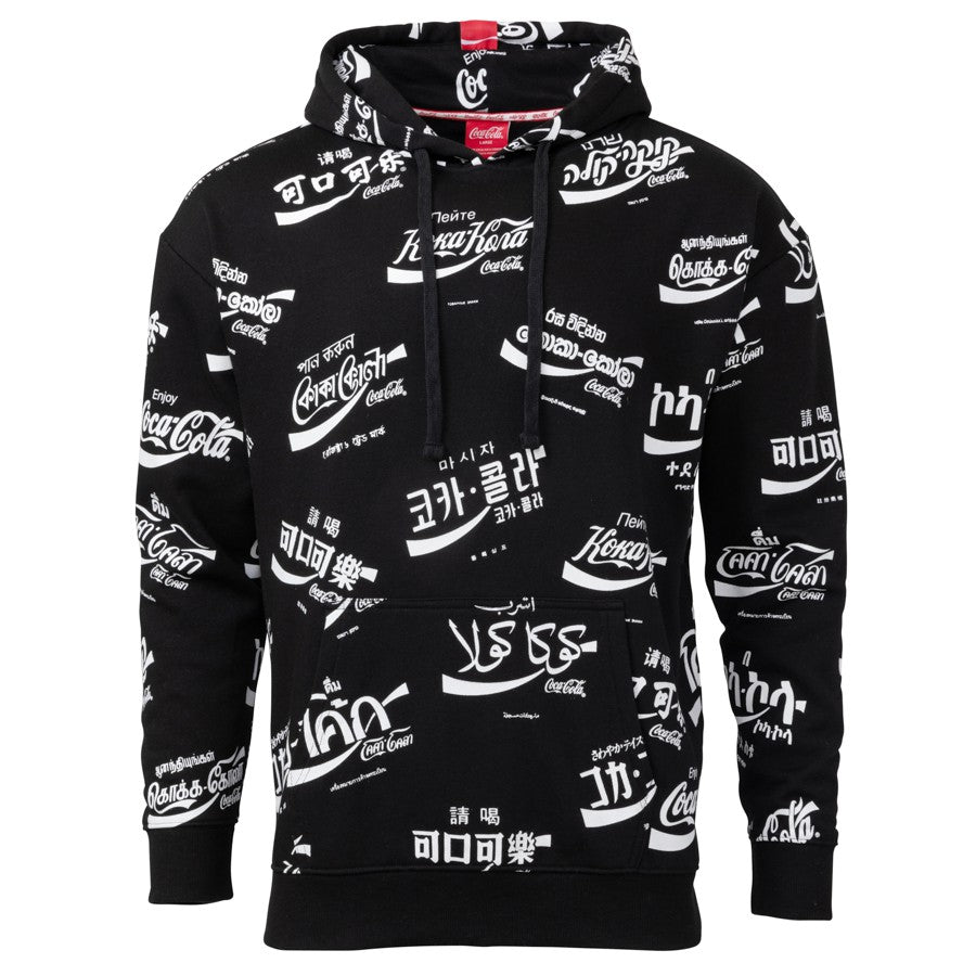 Coca-Cola All Over Language Unisex Hoodie | Coca-Cola Store
