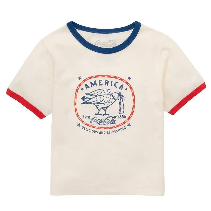 Coca‑Cola America Retro Ringer Women's T‑Shirt | Coca-Cola Store