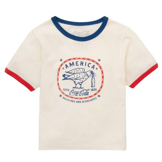 Coca‑Cola America Retro Ringer Women's T‑Shirt | Coca-Cola Store