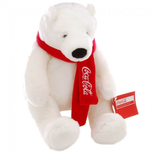 Coca-Cola Sitting Plush Bear with Scarf | Coca-Cola Store