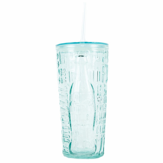 Coca-Cola Recycled Glass Tumbler 'Pop/Fiz' W/Straw 17oz. | Coca-Cola Store