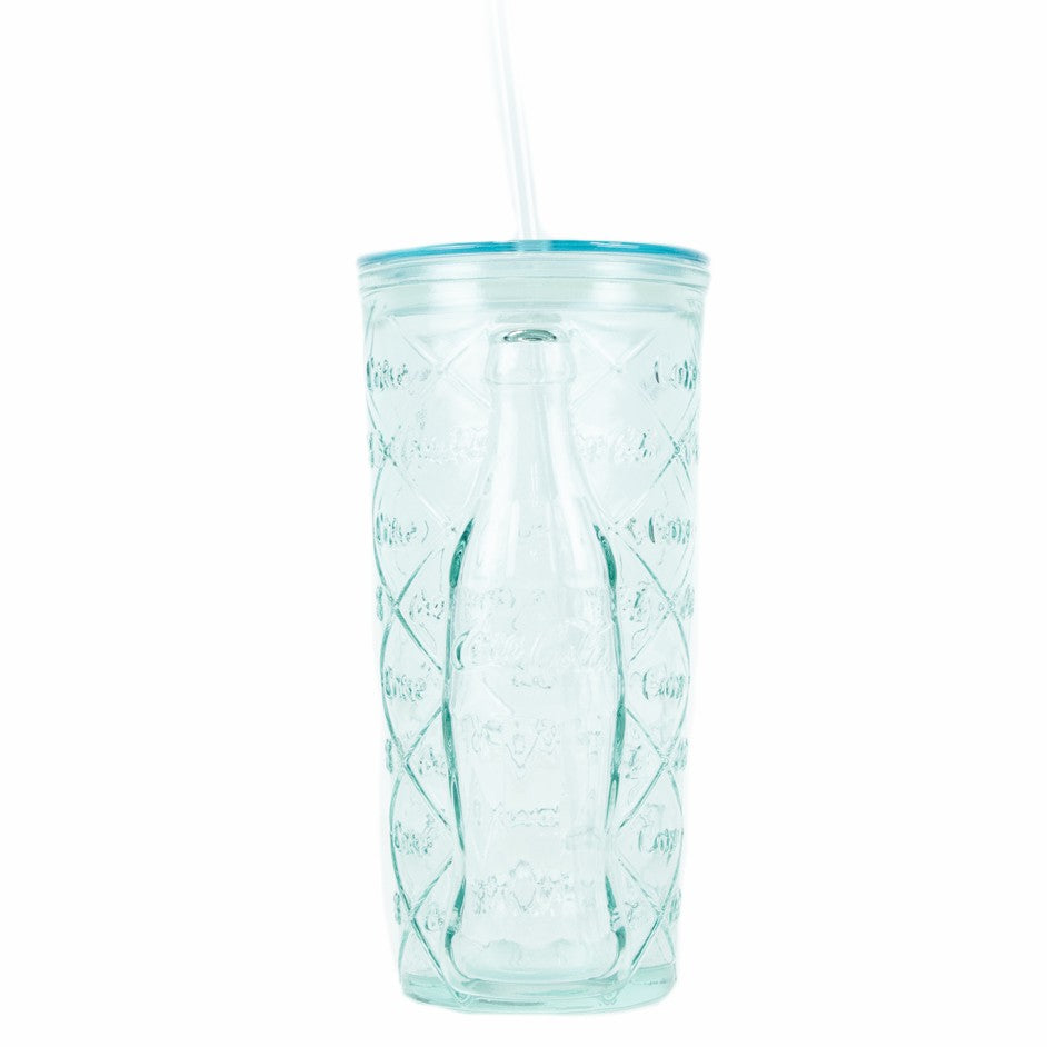 Coca-Cola Diamond Recycled Glass Tumbler W/Straw 17oz | Coca-Cola Store
