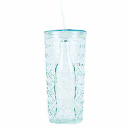 Coca-Cola Diamond Recycled Glass Tumbler W/Straw 17oz | Coca-Cola Store