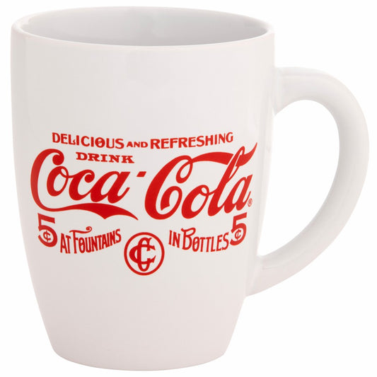 Coca-Cola 5¢ Mug – Vintage White Ceramic Drinkware | Coca-Cola Store