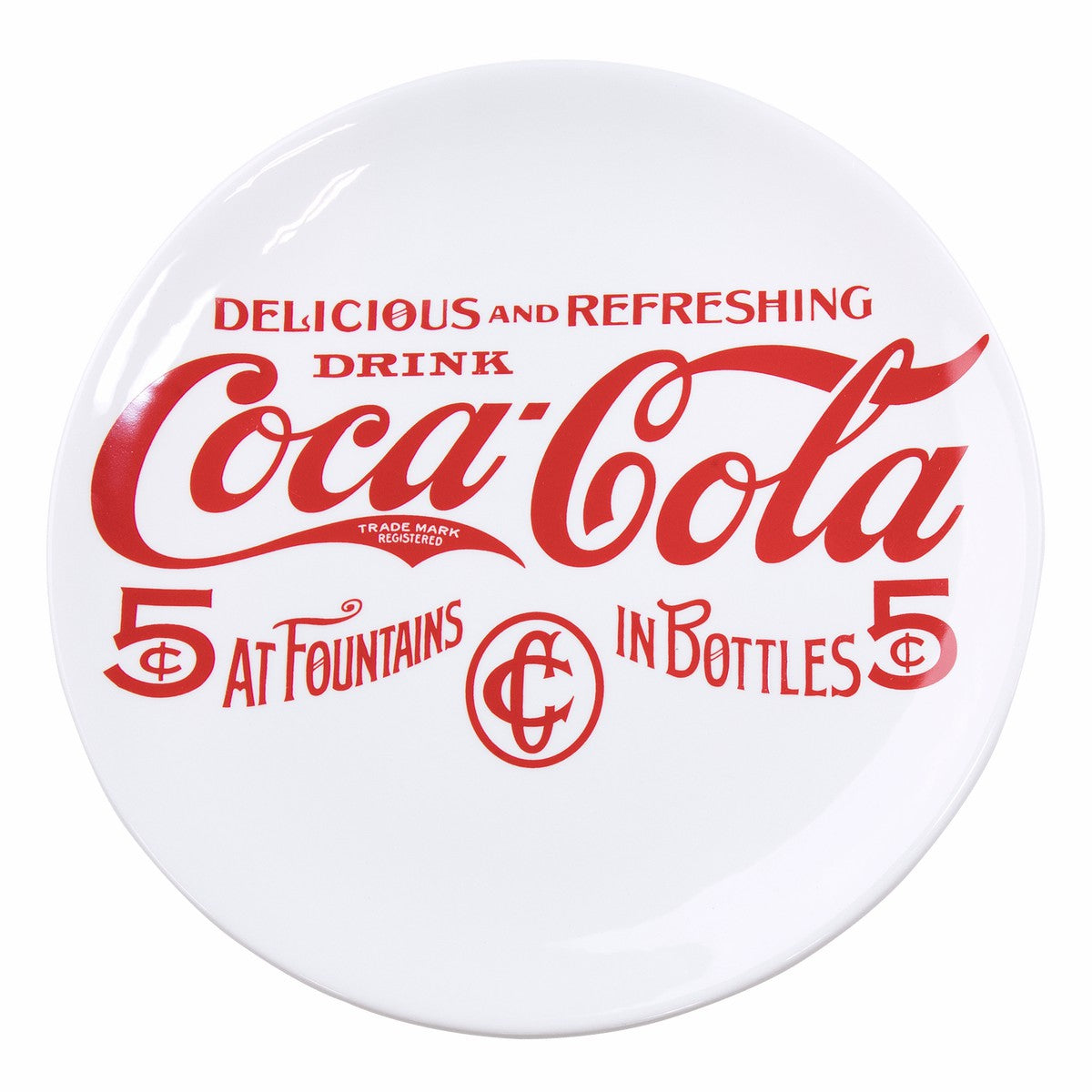 Coca-Cola 5 Cent Dinner Plate White - 10" | Coca-Cola Store
