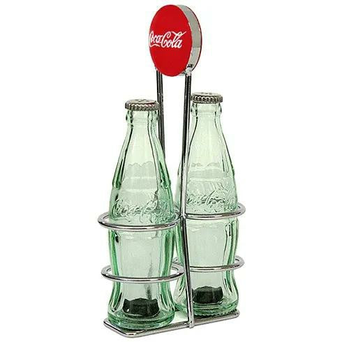 Coca-Cola Bottle Salt & Pepper Shakers in Rack | Home & Entertaining | Coca-Cola Store