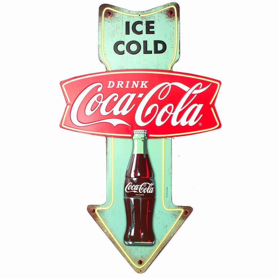 Coca-Cola Arrow Ice Cold Metal Sign | Coca-Cola Store