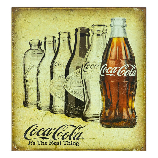 Coca-Cola Real Thing Evolution Bottles Tin Sign | Coca-Cola Store