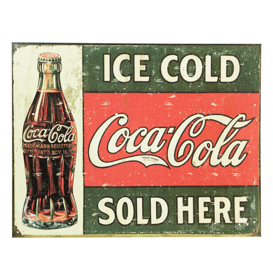 Coca-Cola 1916 Ice Cold Vintage Metal Sign | Coca-Cola Store