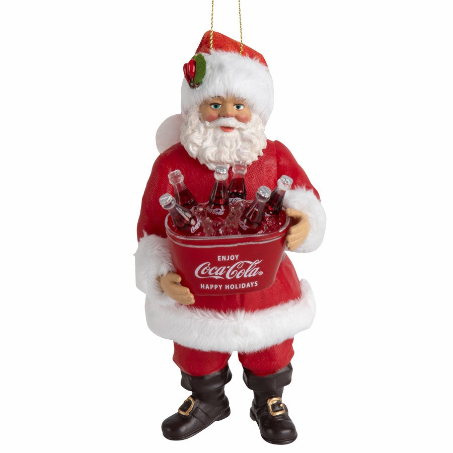 Coca‑Cola Santa with Bucket Ornament | Kurt S. Adler Resin Holiday Decor | Coca-Cola Store