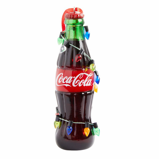 Coke Bottle with Light String Ornament | 4.5" Plastic Decor | Coca-Cola Store
