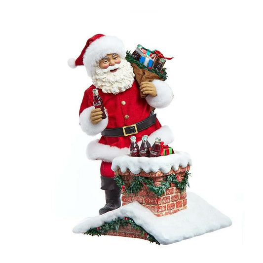 Santa in Chimney Figurine | 10.5" Coca‑Cola Holiday Decor | Coca-Cola Store